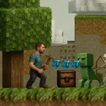 Navigate a perilous block world, gather every diamond, and defeat monsters in this high-stakes platformer. With only one life, every move counts. Play now!