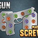 Challenge your mind with Gun Match Screw, a unique color-sorting puzzle. Strategically move screws to clear the board and solve each level. Play now for free!