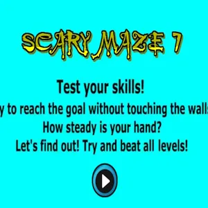 Navigate the treacherous corridors in Scary Maze 7. This classic challenge demands ultimate focus and a steady hand to succeed. See if you can reach the end!